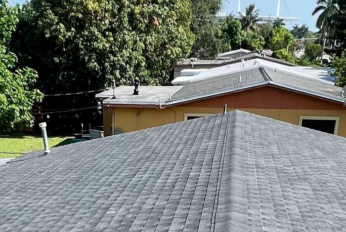 Ongoing roofing project by Alom Builders in Miami, Florida, illustrating the next step of construction process.